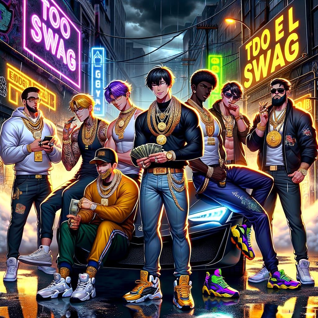 Anime-Style Street Rap Scene in Urban Atlanta - AI Art