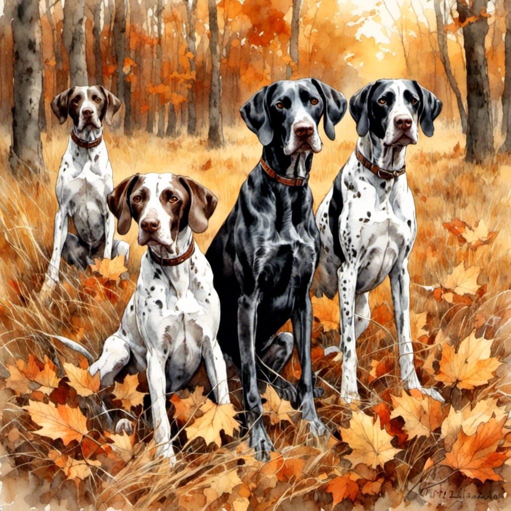 Danes and German shorthair pups