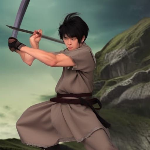 a god that has mastered perfect form in swordsman ship strik...