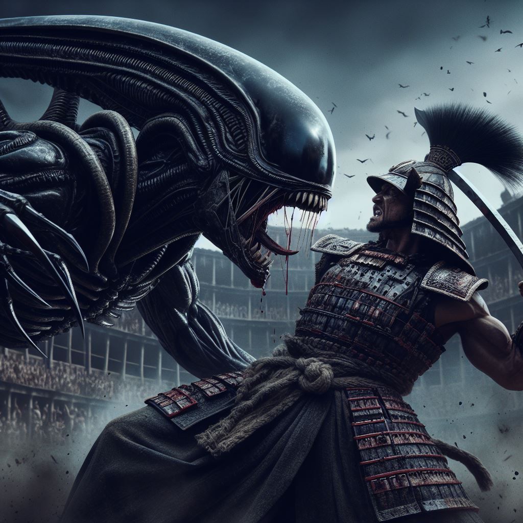 Xenomorph vs a Spartan warrior