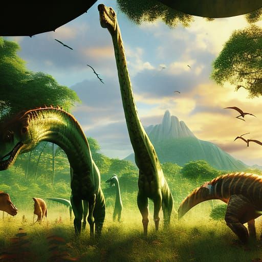 Grazing brachiosauruses  by @Gorkwobbler