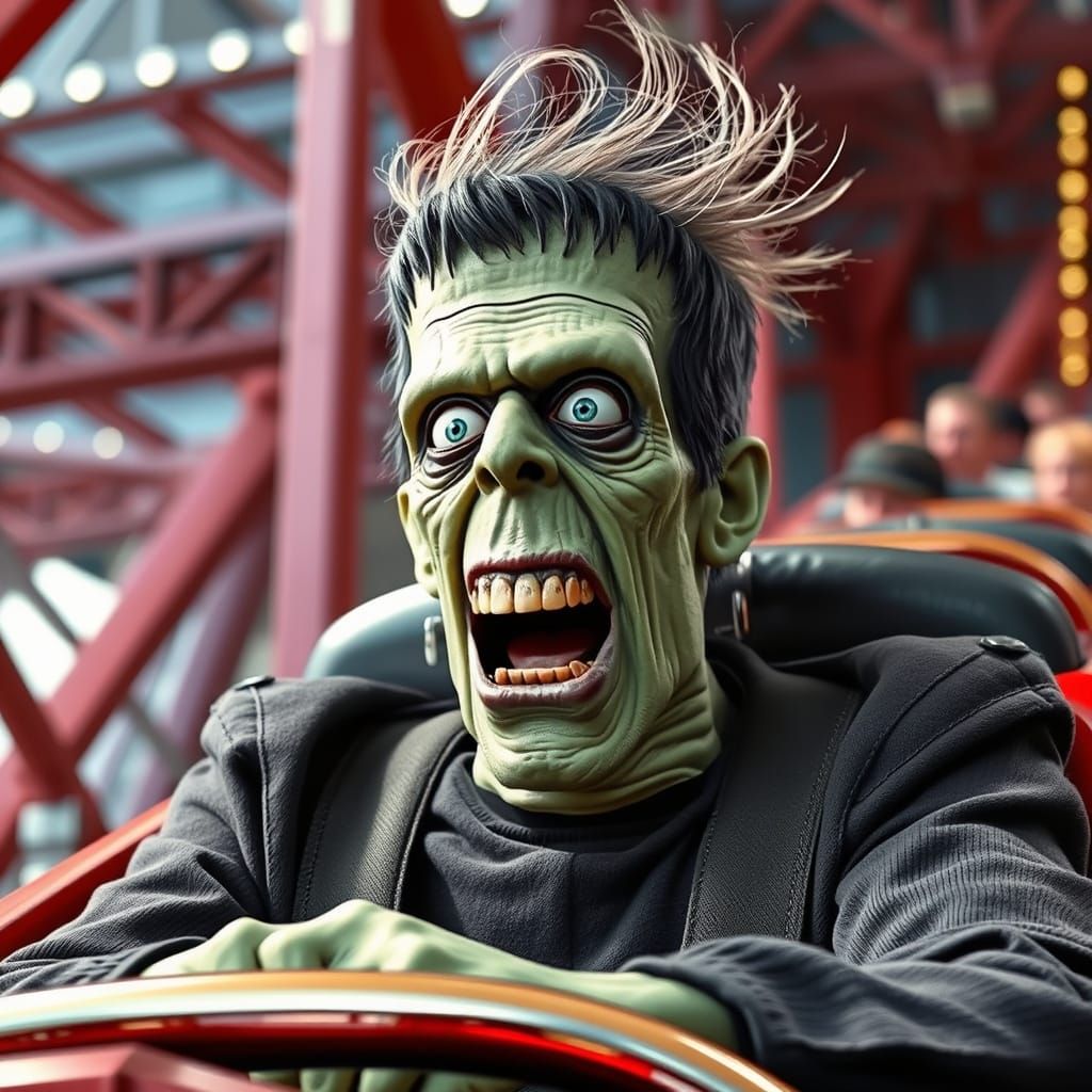 Frankenstein's Roller Coaster Thrill Ride  by @JokeStirrer