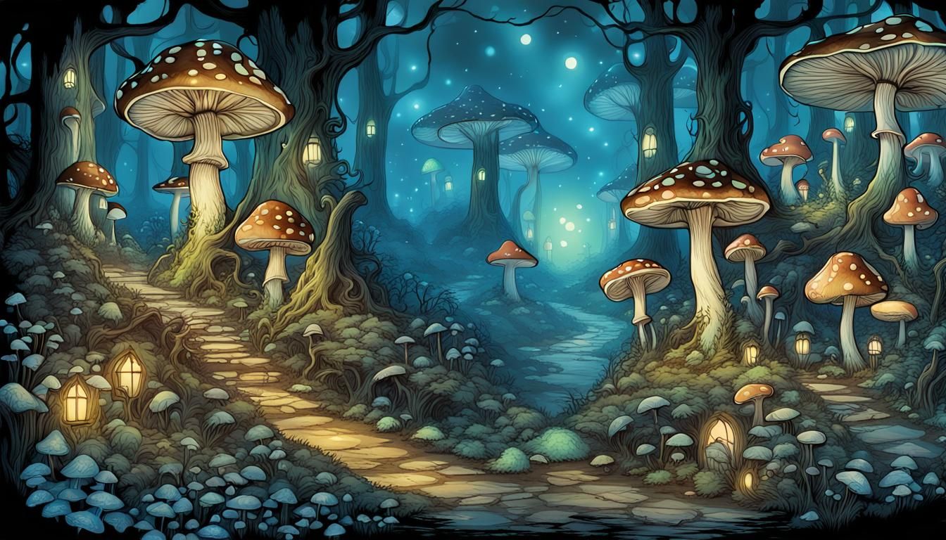 Mushrooms - AI Generated Artwork - NightCafe Creator