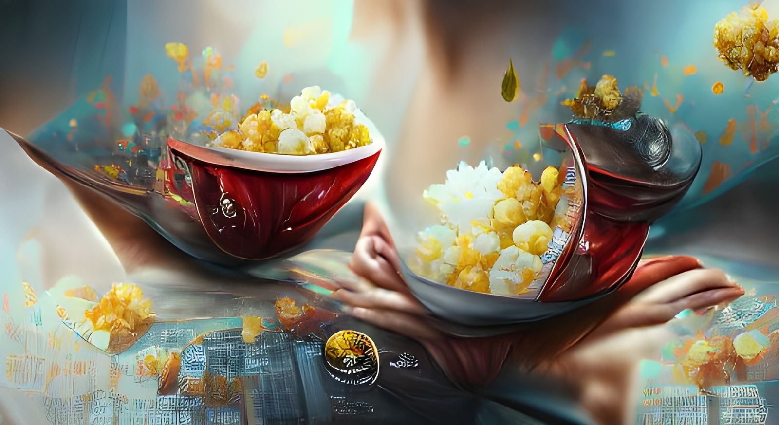 a delicious bowl of popcorn 8k resolution beautiful hyperrea...