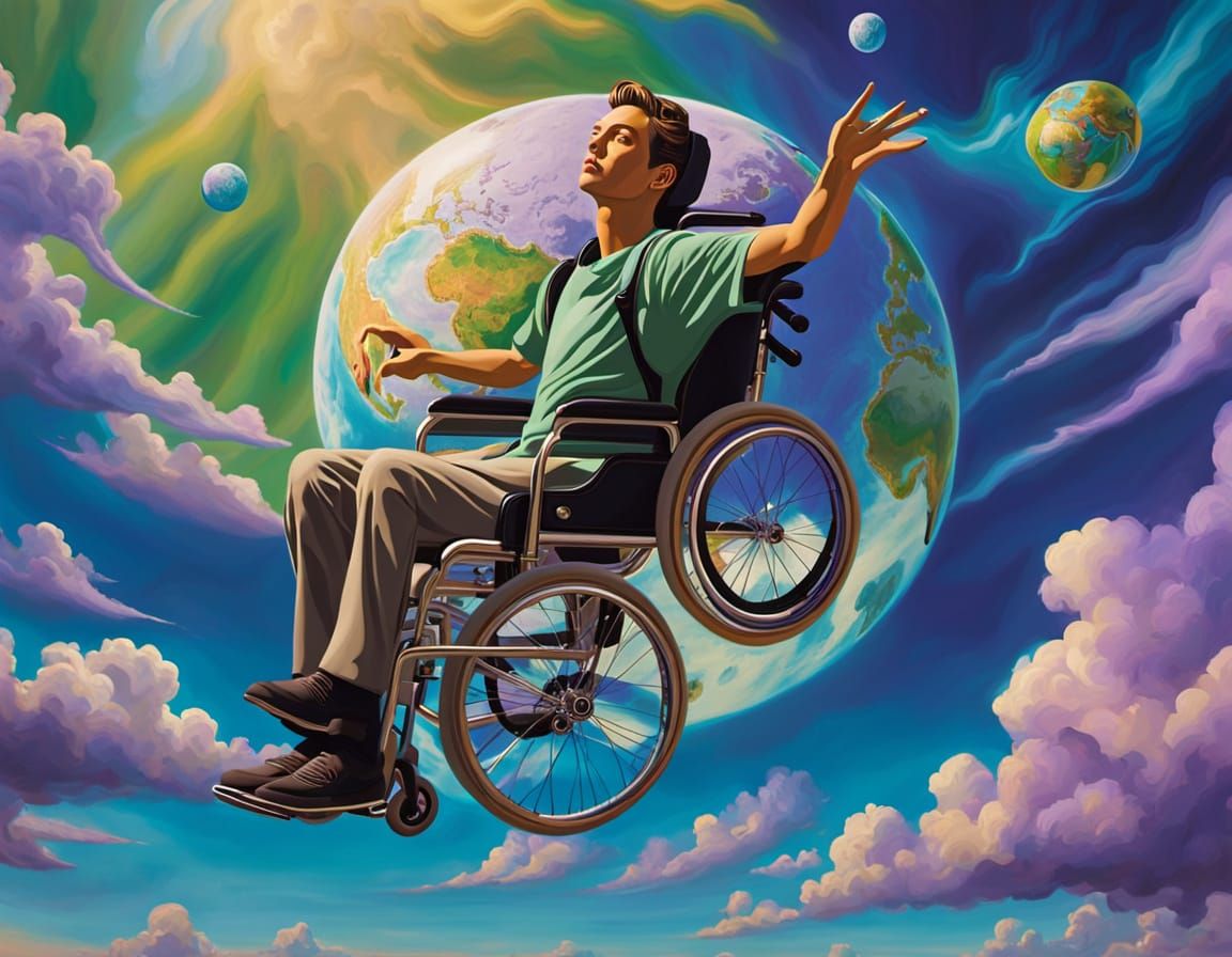 <lora:Psychedelic:1.0> A psychedelic earth globe inside a universe serounded by poppies 