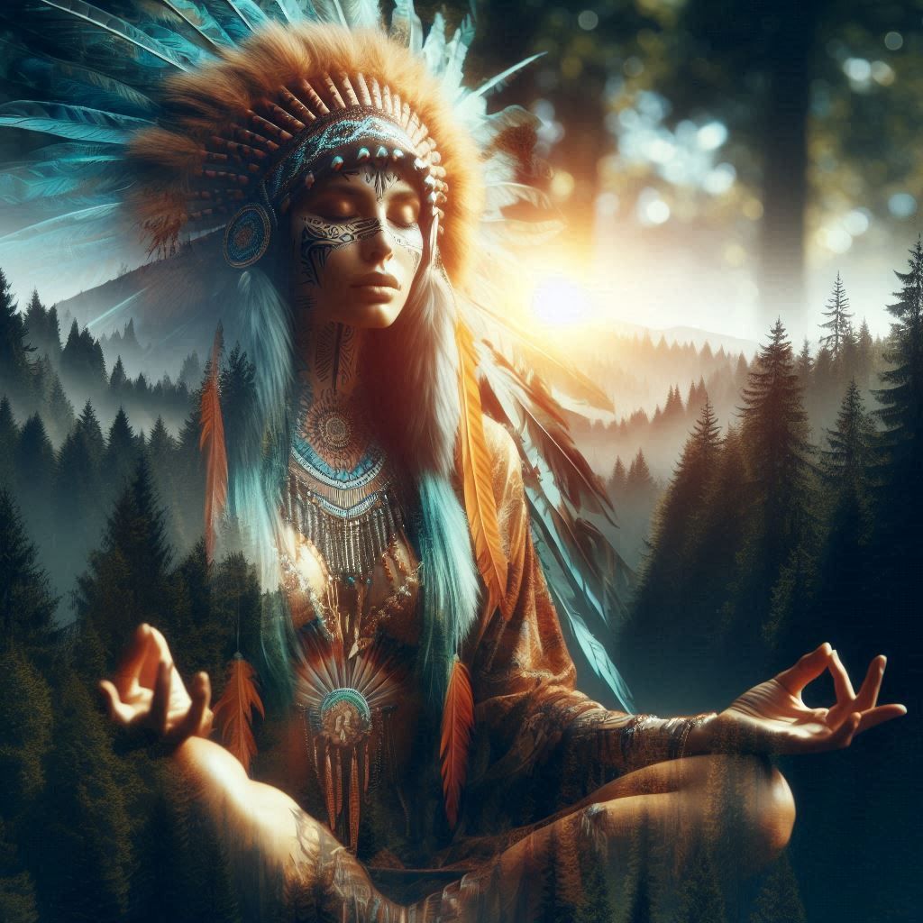 double exposure beautiful fantasy portrait landscape..