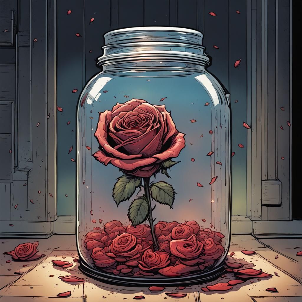 A Rose In A Jar III AI Generated Artwork NightCafe Creator