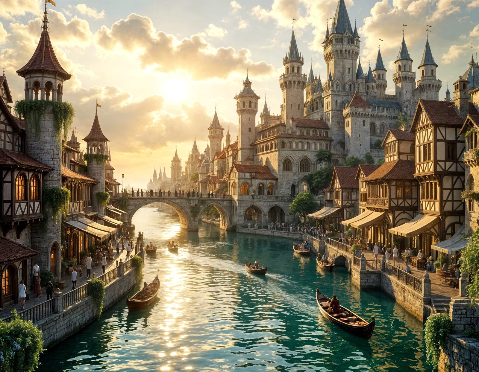 Medieval Canal Cityscape  by @Austyn