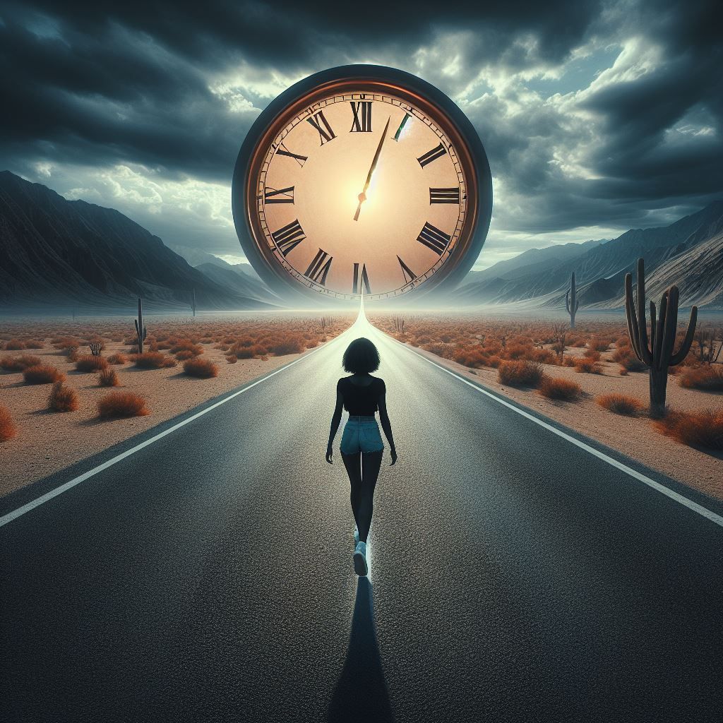 Ominous clock and teen protagonist