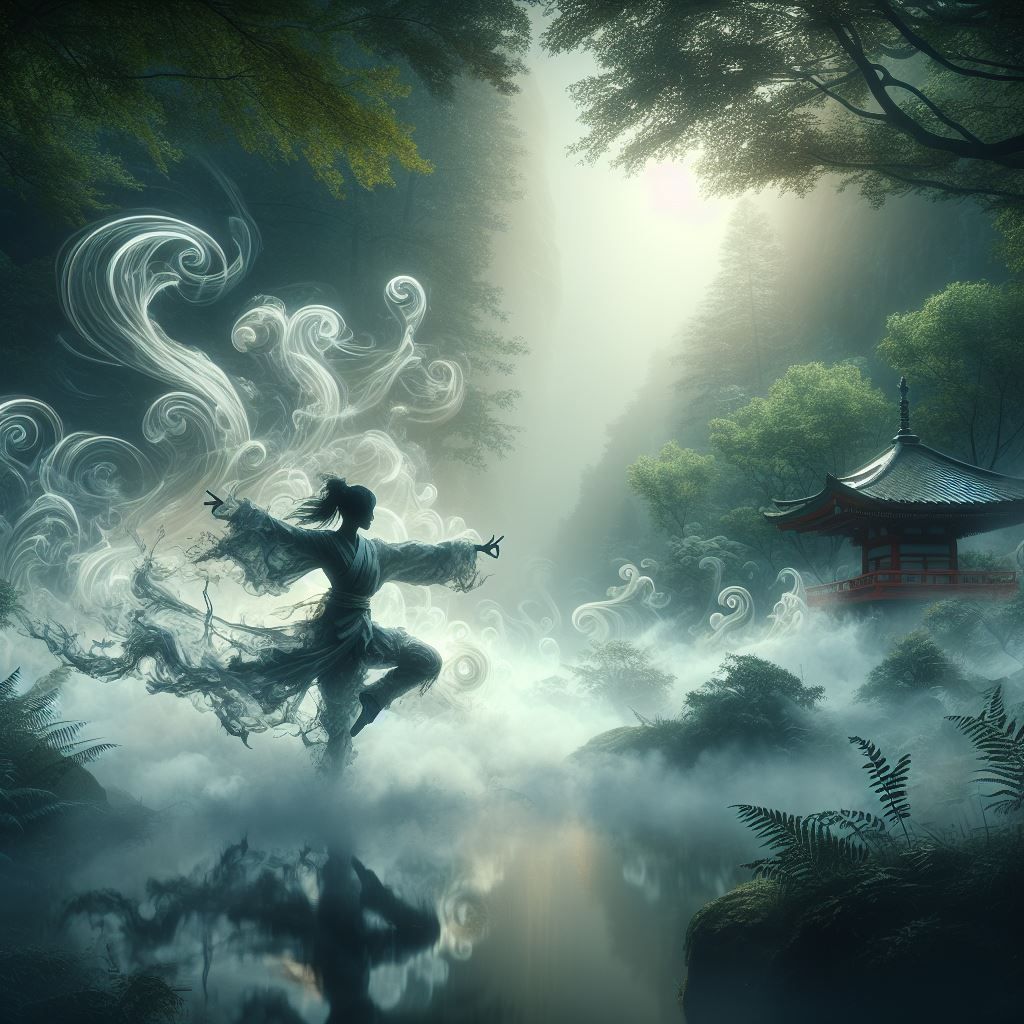 Wispy Warriors: The Ethereal Dance of a Young Japanese Martial Artist  by @Uwork