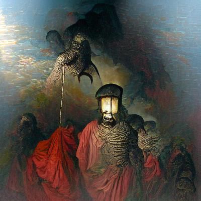 demons in the light of a lamp-post