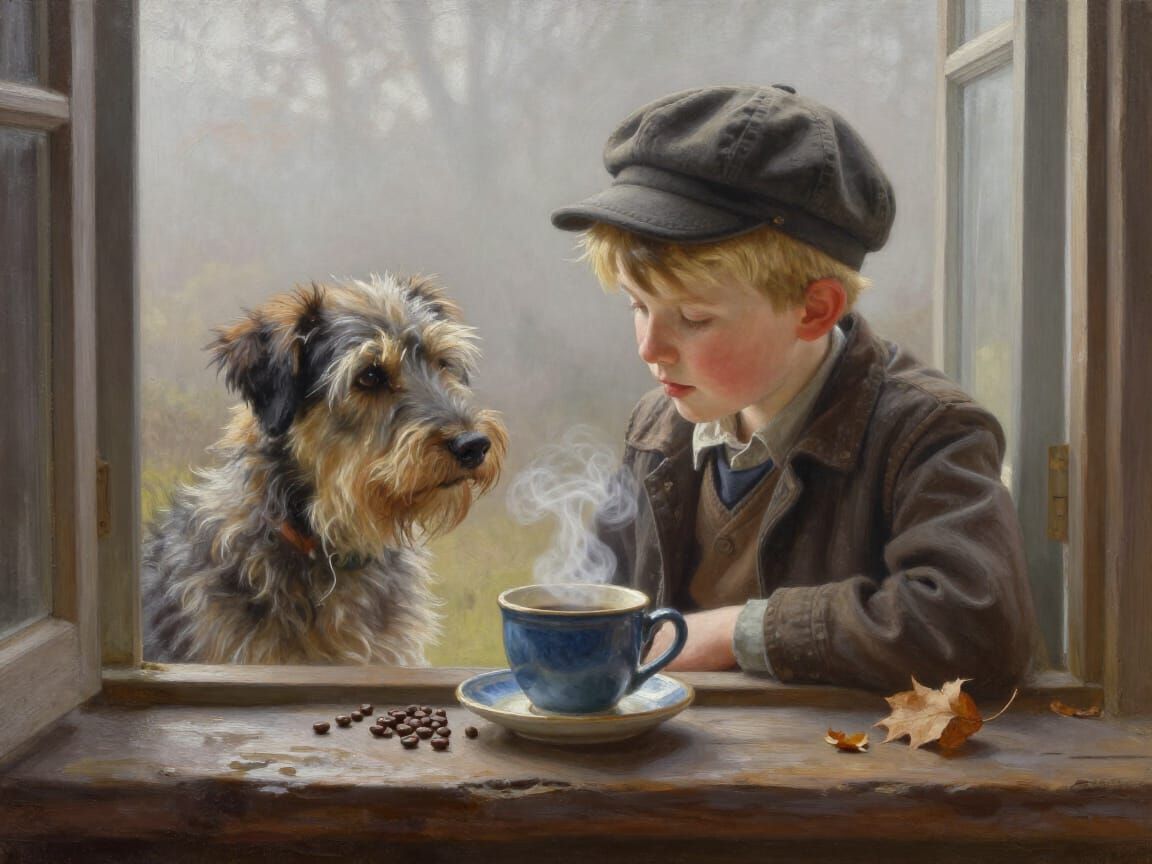 A boy and his dog  by @AVA