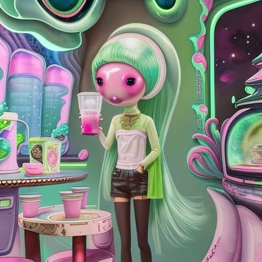 Alien juice bar AI Generated Artwork NightCafe Creator
