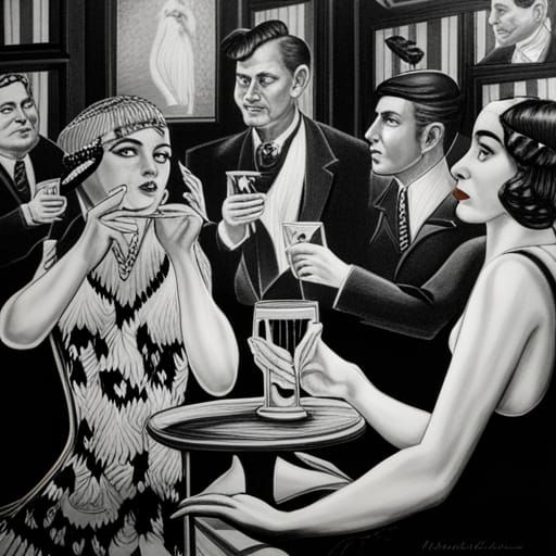 Beautiful, 1920's flapper girl, wearing a 1920's style dress...