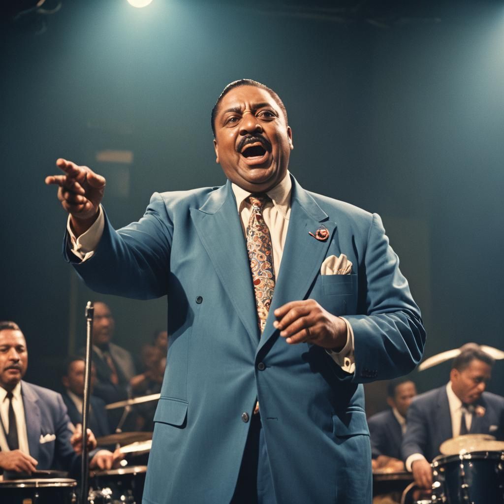 big joe turner in concert in a blue suit  by @ericB