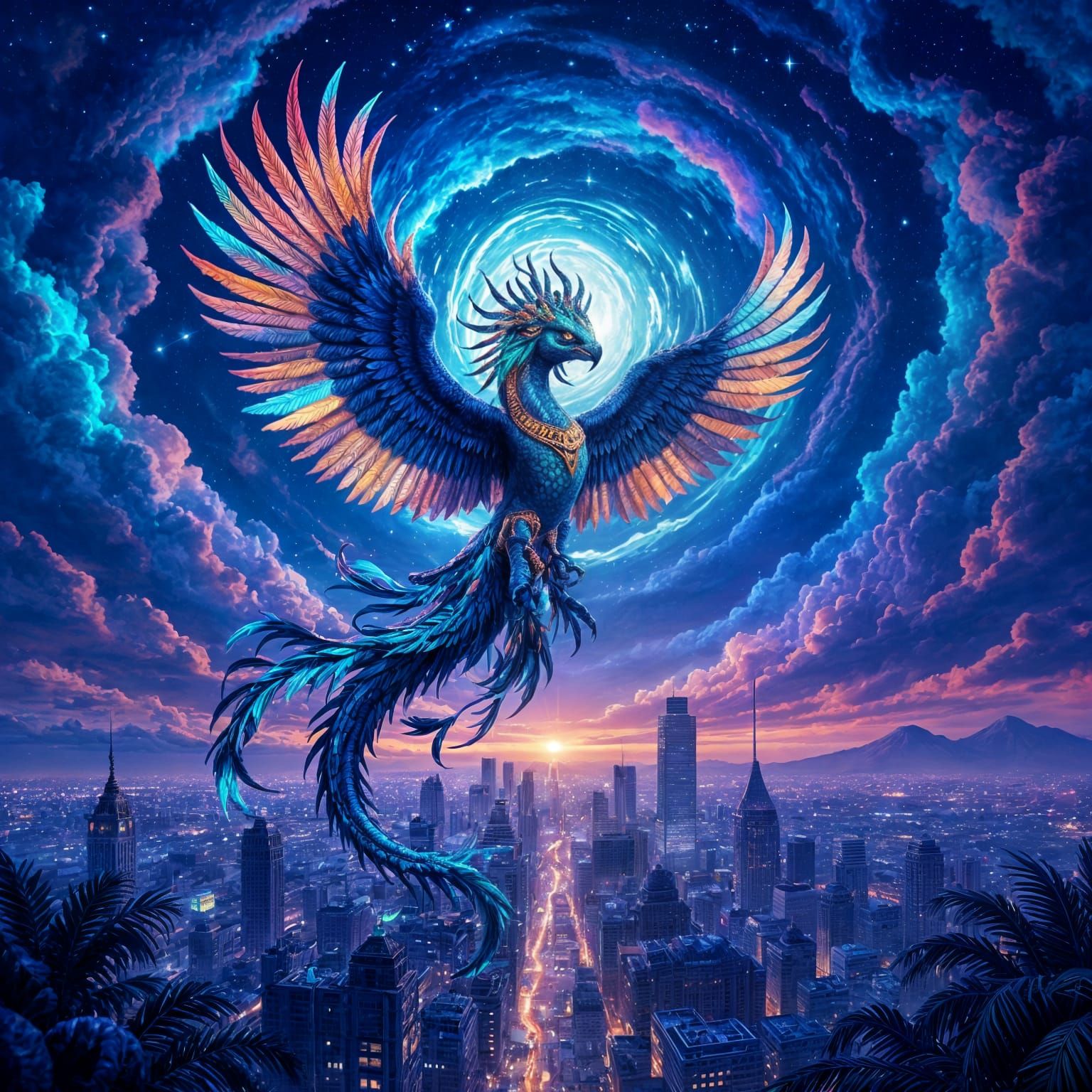 Quetzalcoatl, the Mayan feathered serpent god  by @Tesham