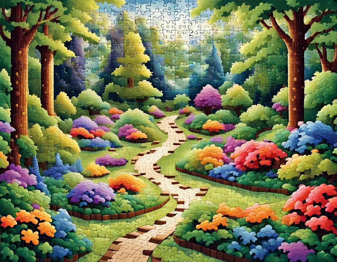 A Picture made of puzzles - a beautiful Garden.  by @Kasia S-J