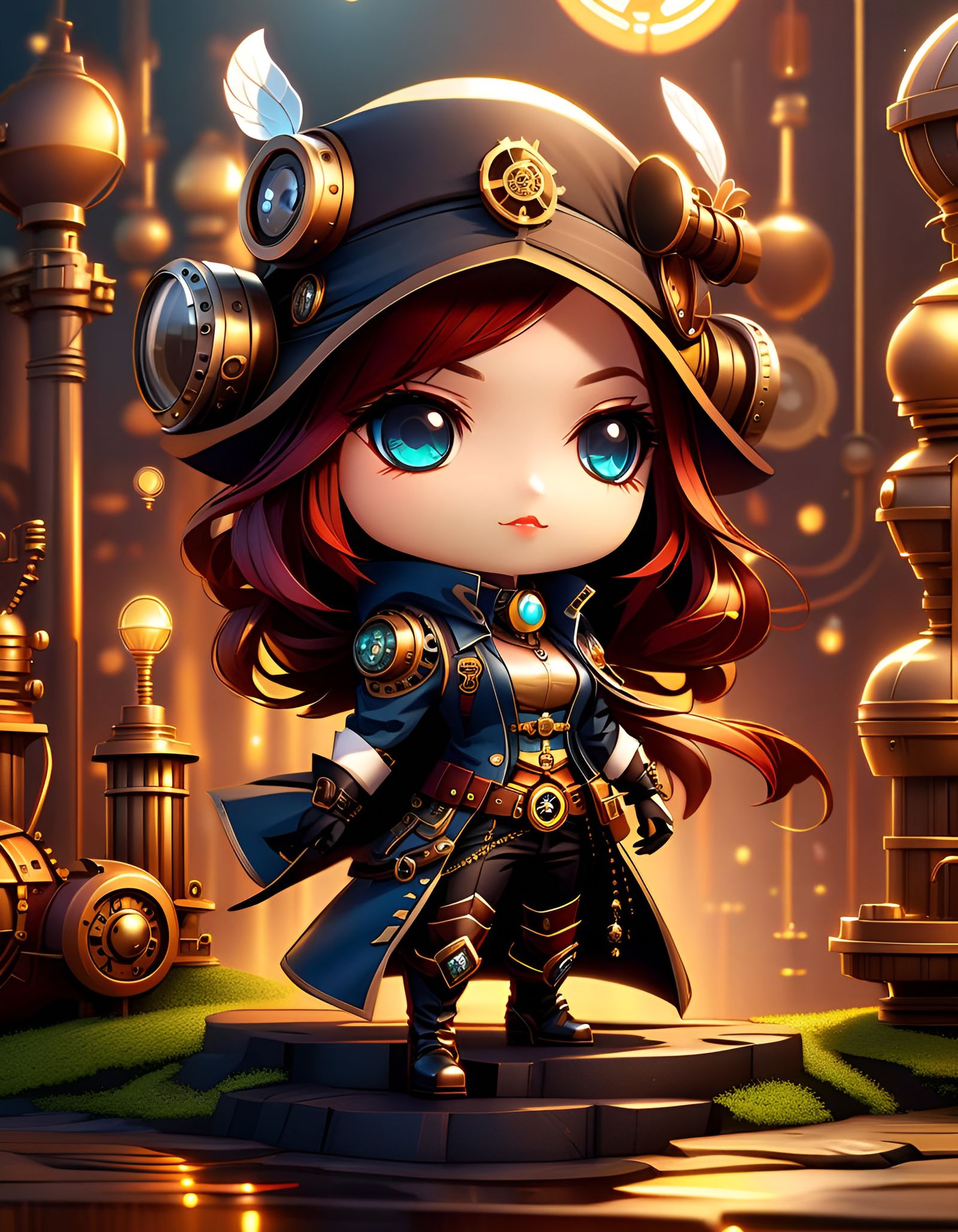 Steampunk Chibi Explorer (or Pirate)  by @CNEWBY