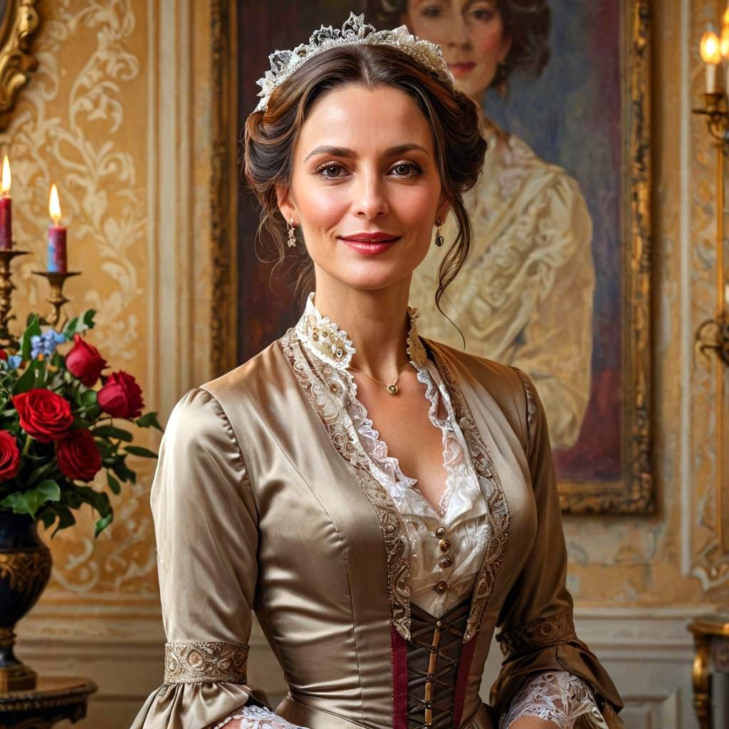 Charming Victorian Lady Portrait in Photorealistic Style