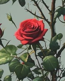 Red Rose Among Thorns: Detailed Matte Painting