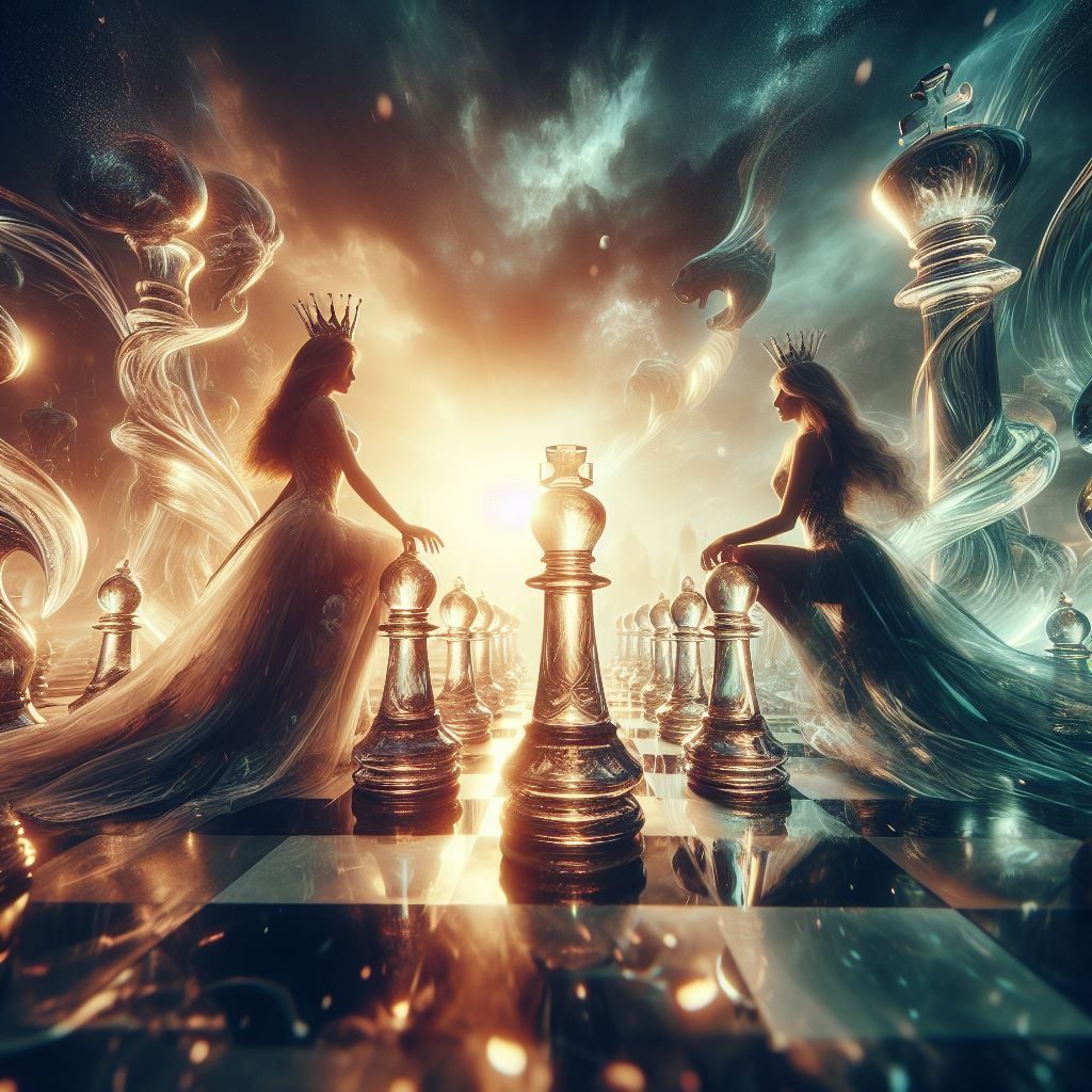 Majestic glass chess set