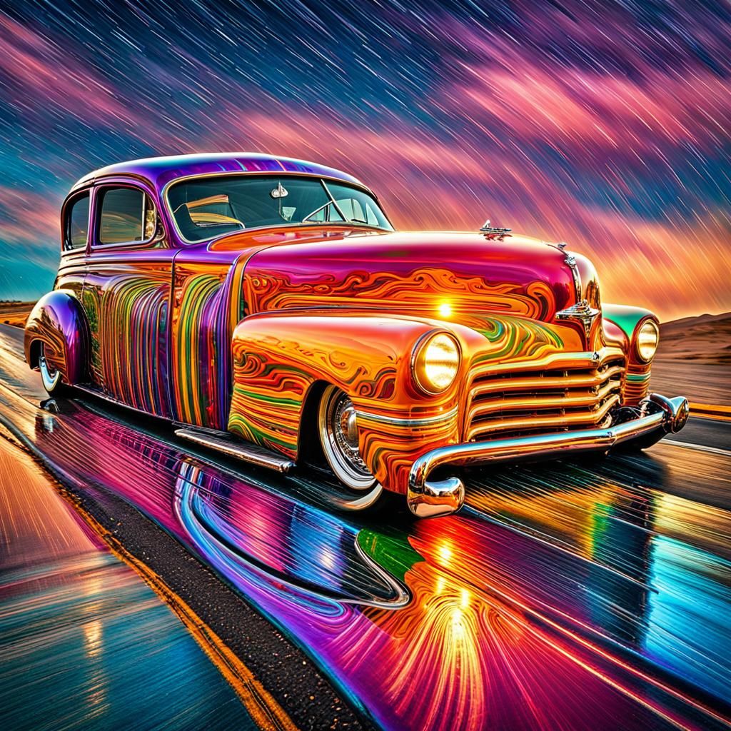 Vintage 1950’s lowrider hotrod - AI Generated Artwork - NightCafe Creator