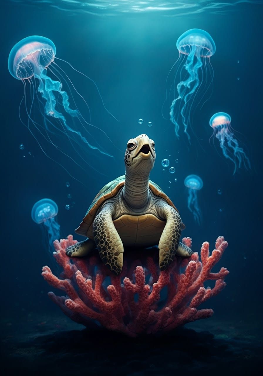 Swooning sea turtle!