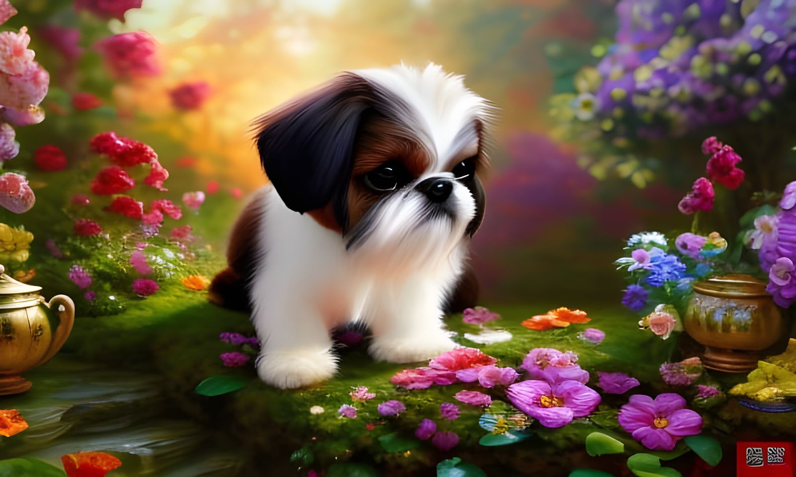 The adorable shih-tzu