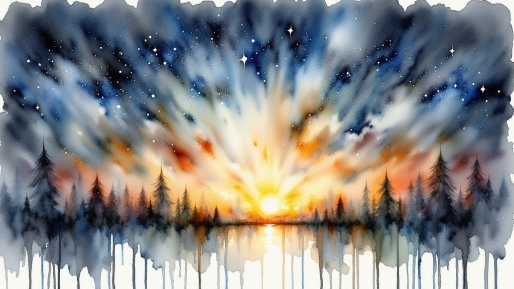 Loose, painterly watercolor with expressive brushstrokes, soft washes, wet-on-wet watercolors, muddled splash-art, low-detail, surreal impre...