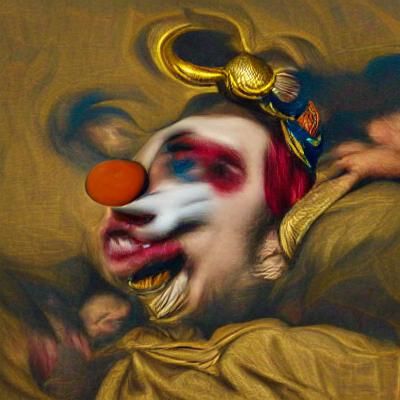 Renaissance painting of a clown