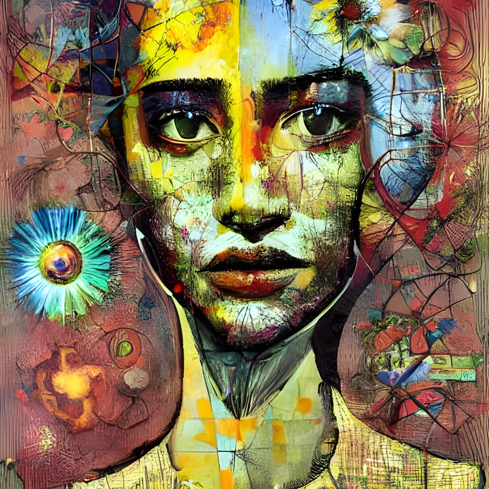 painting , Asian woman, russ mills, textile art, neural netw...