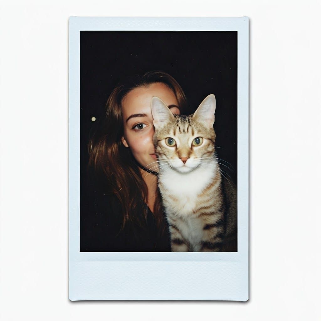 Polaroid Cat Photobomb  by @FaeandDarkness