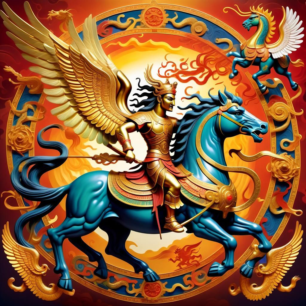 A mythical creature from diverse world mythologies.
