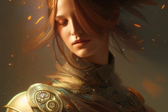 A Beautiful Native Female Magic Knight; head and shoulders p...