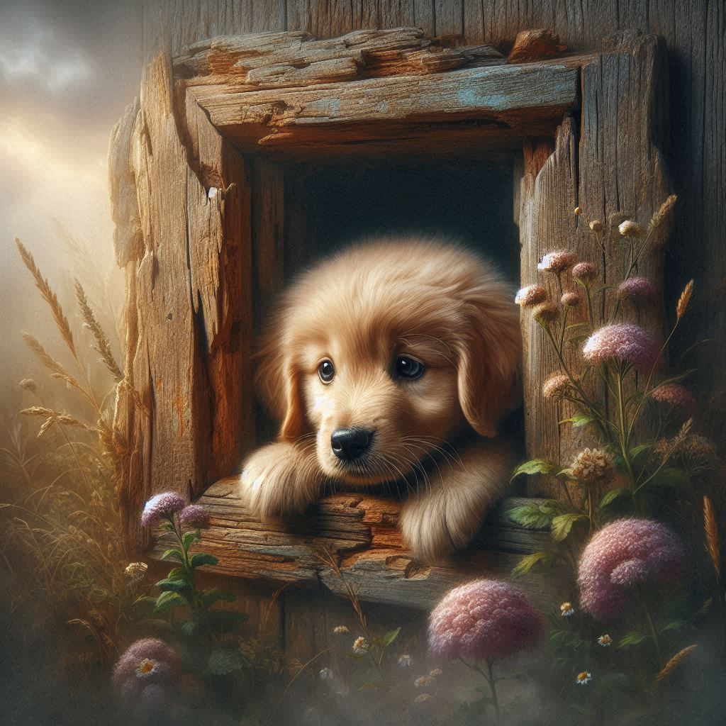 A Little Puppy in the Window 🐶🐶