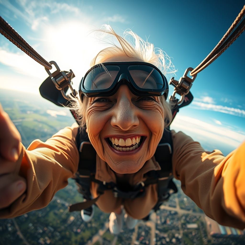 great-grandma mid-jump  by @BaudouinVH