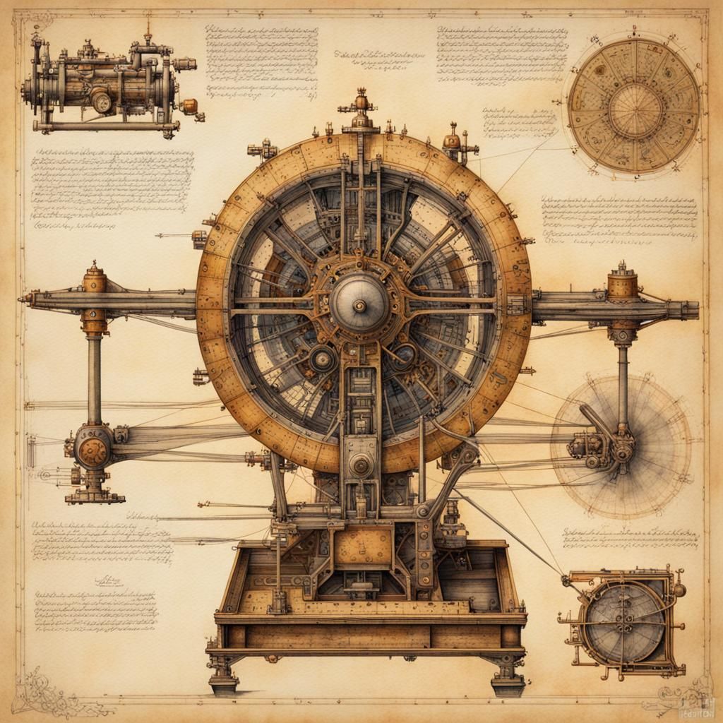Ancient machine schematic  by @undefined