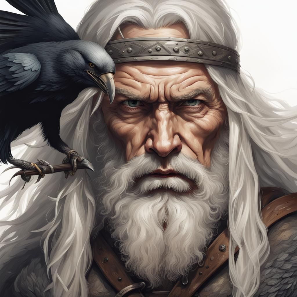 Odin's attempt but AI doesn't want to paint him one-eyed