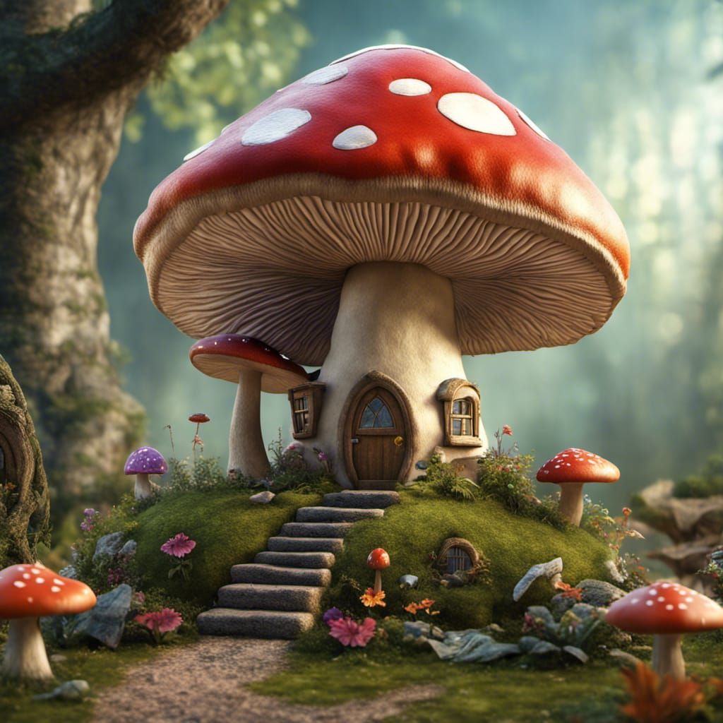 Fairytale Toadstool - AI Generated Artwork - NightCafe Creator