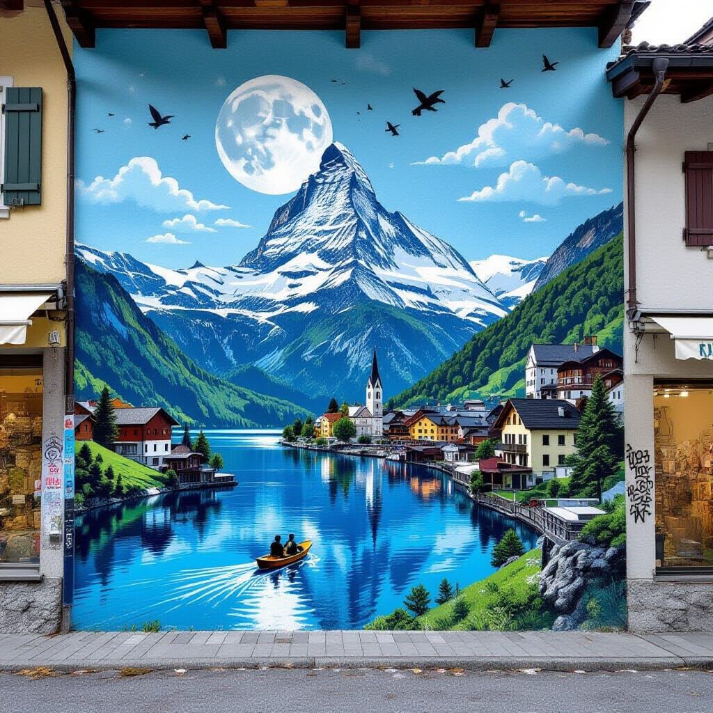 Swiss Alps Mural  by @THuggins