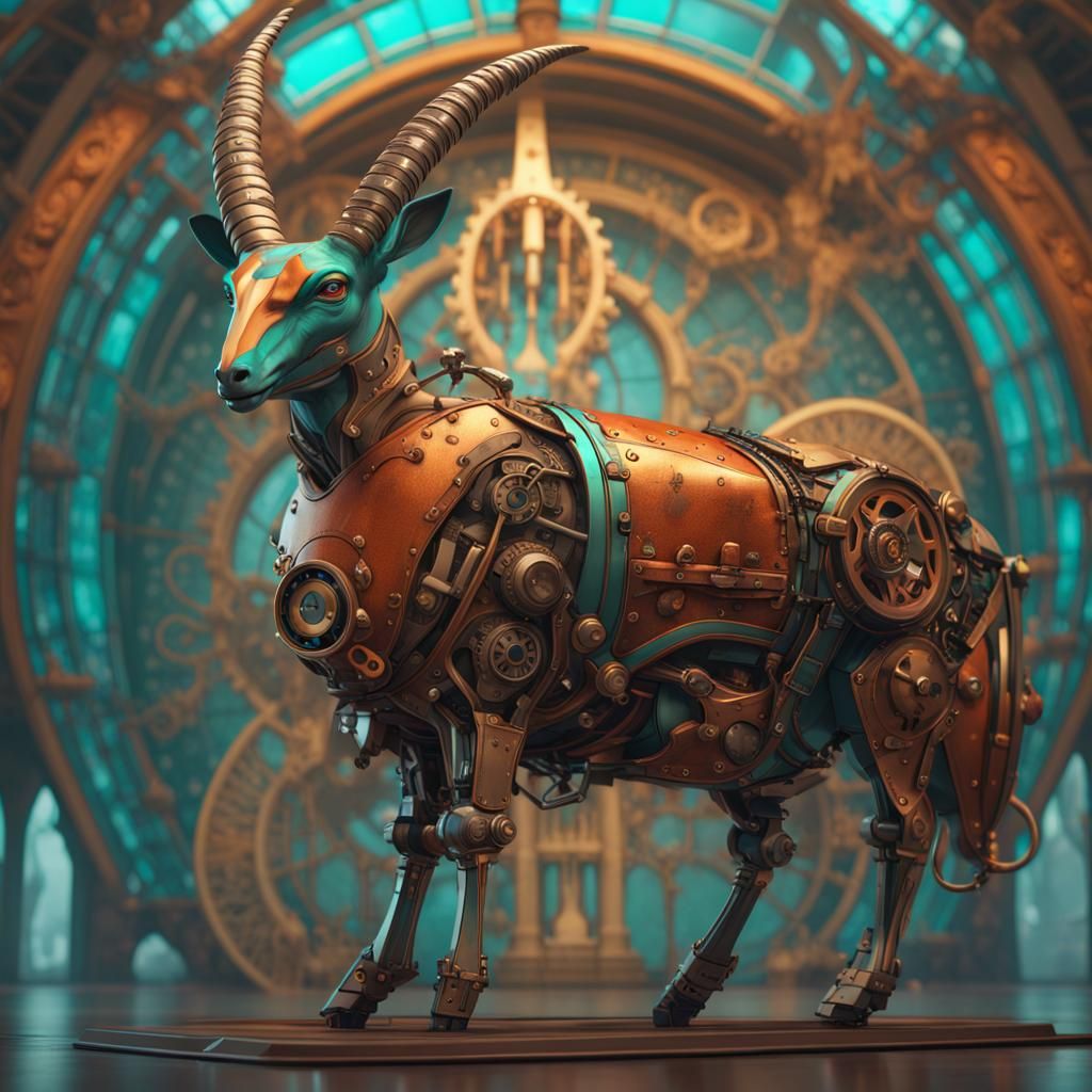 A steampunk antelope