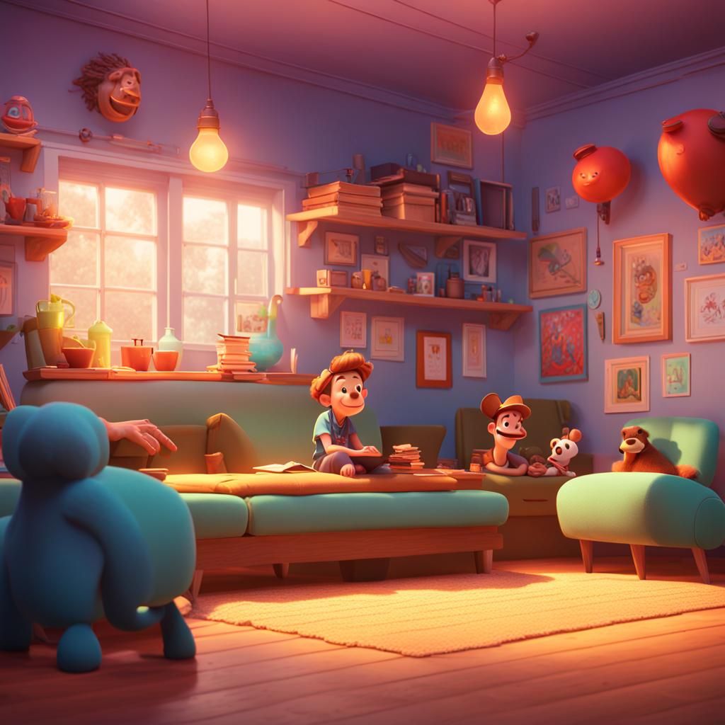 Sit and talk Pixar, Disney, concept art, 3d digital art, May...