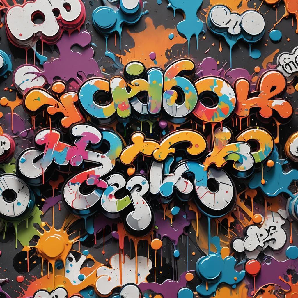 Graffiti Art: Man Kissing Woman, Splash Art Style