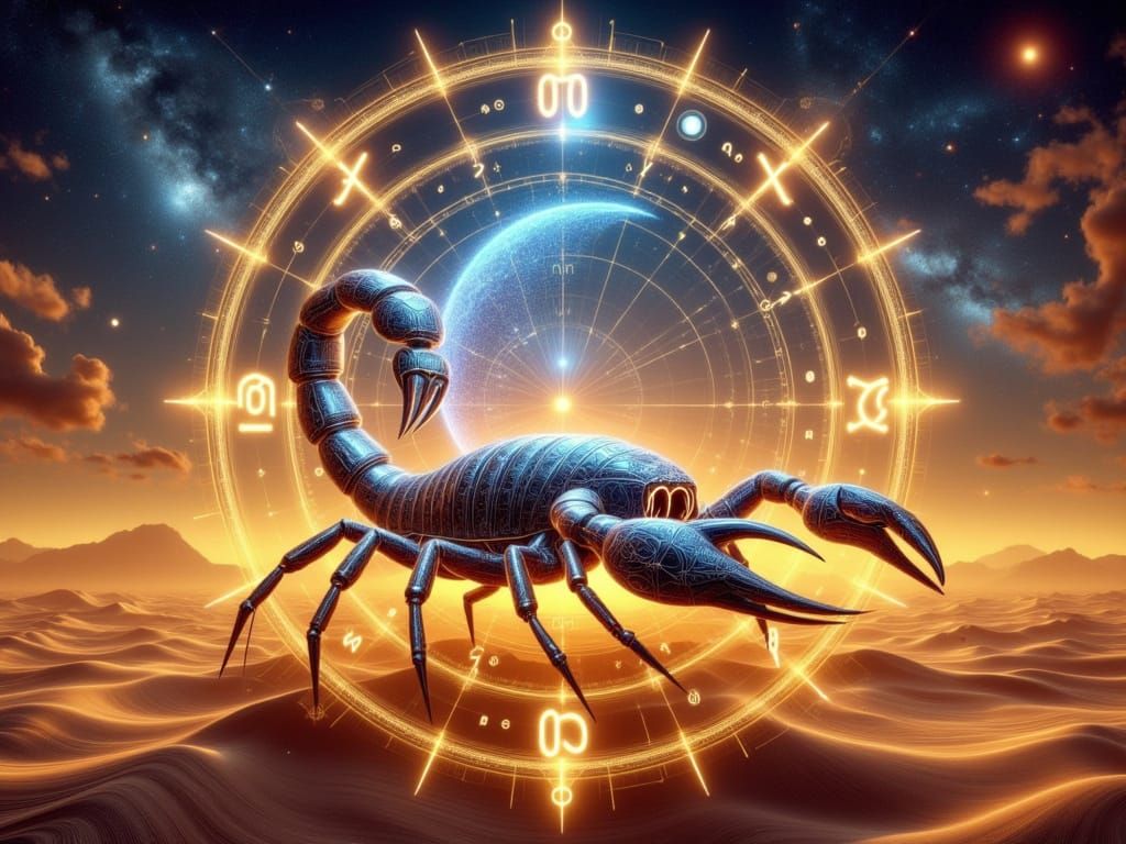 <lora:FiosZodiacSigns1:1.0> Scorpio in Desert