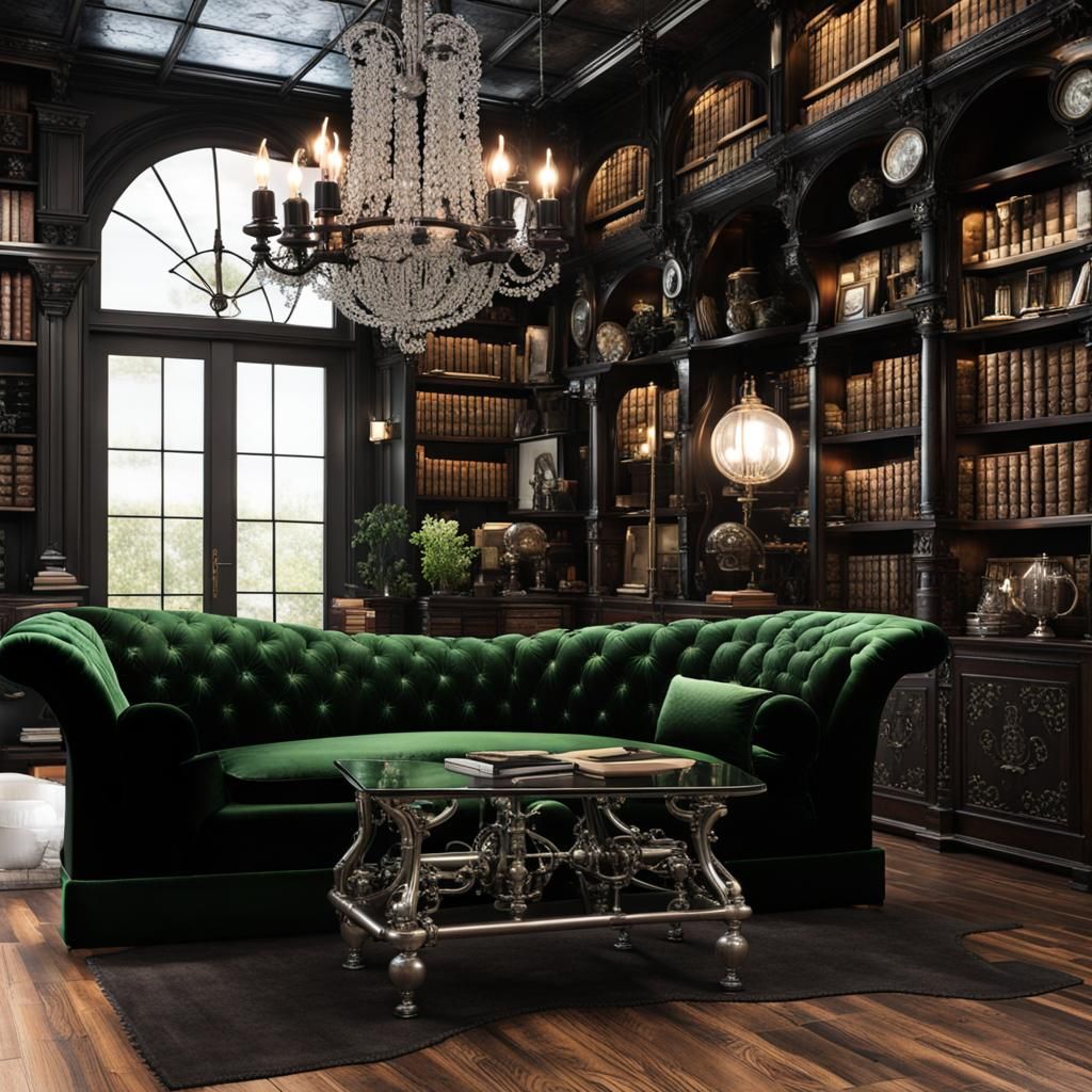 Steampunk Manor Library
