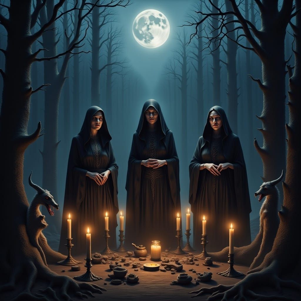 a coven of witches <lora:Eerie Vibes V1:1.0> 