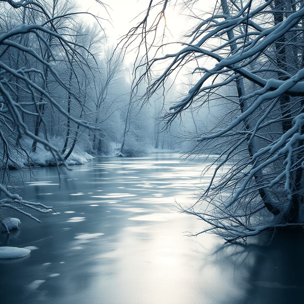 Frozen lake  by @AI Art Fan