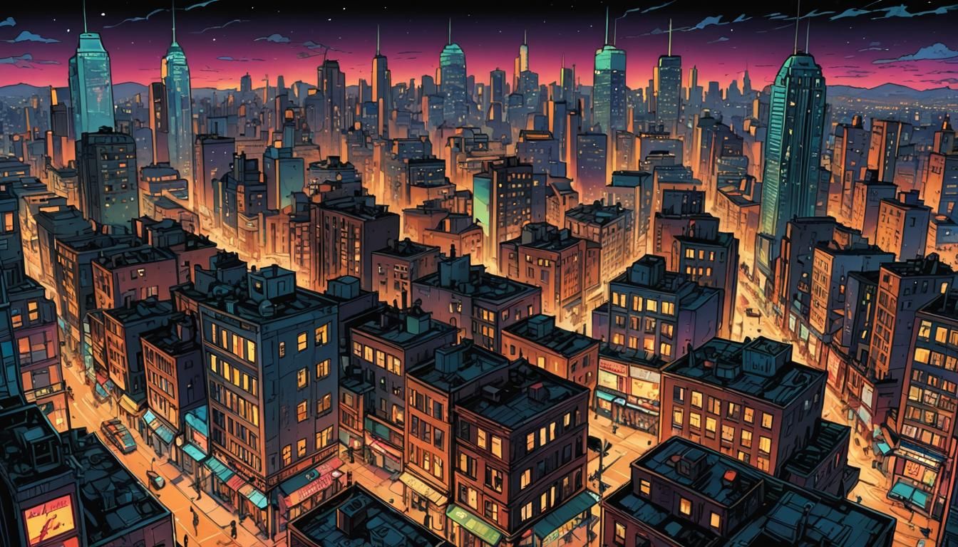 The town at the night