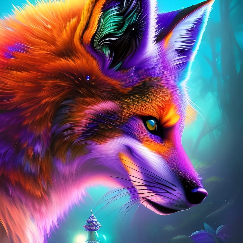 Neon Fox - AI Generated Artwork - NightCafe Creator