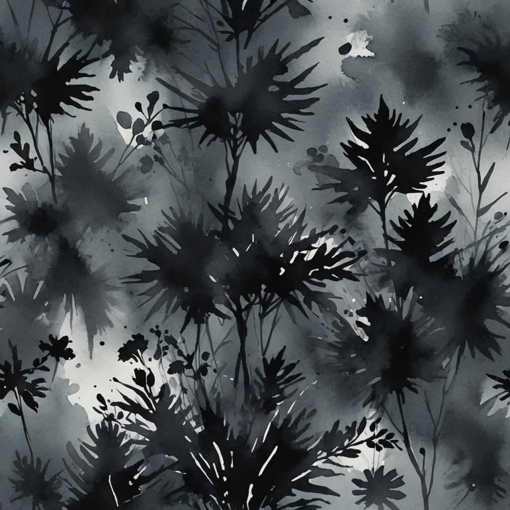 Create dark, moody watercolor art by using deep hues like Bl...